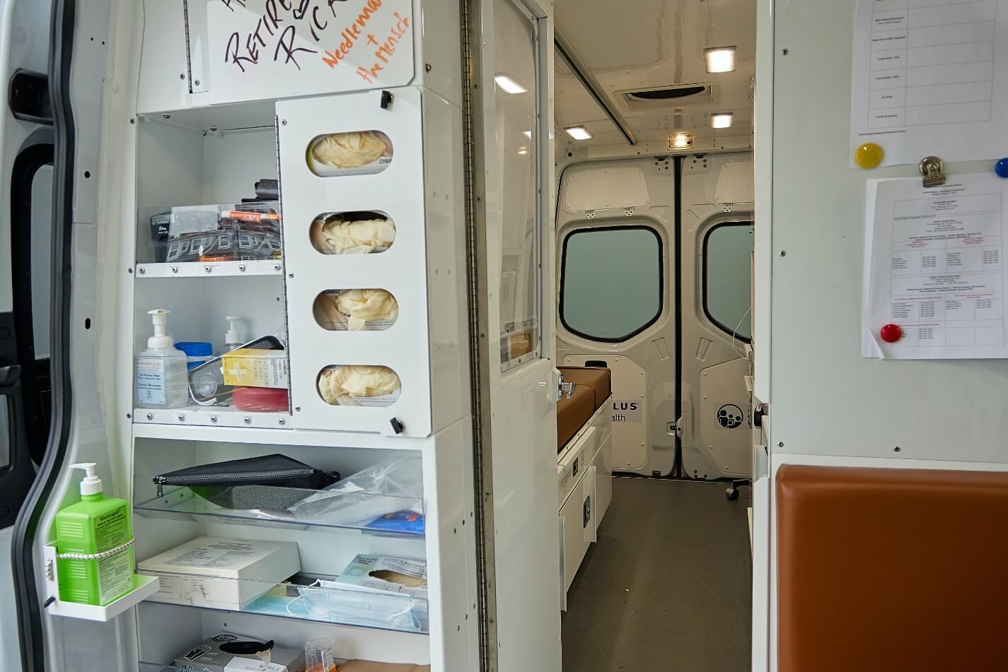 Mobile health van with diagnostic equipment
