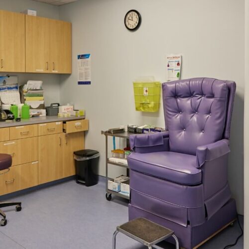 PurpleChair_Square Bloodwork Clinic Chair